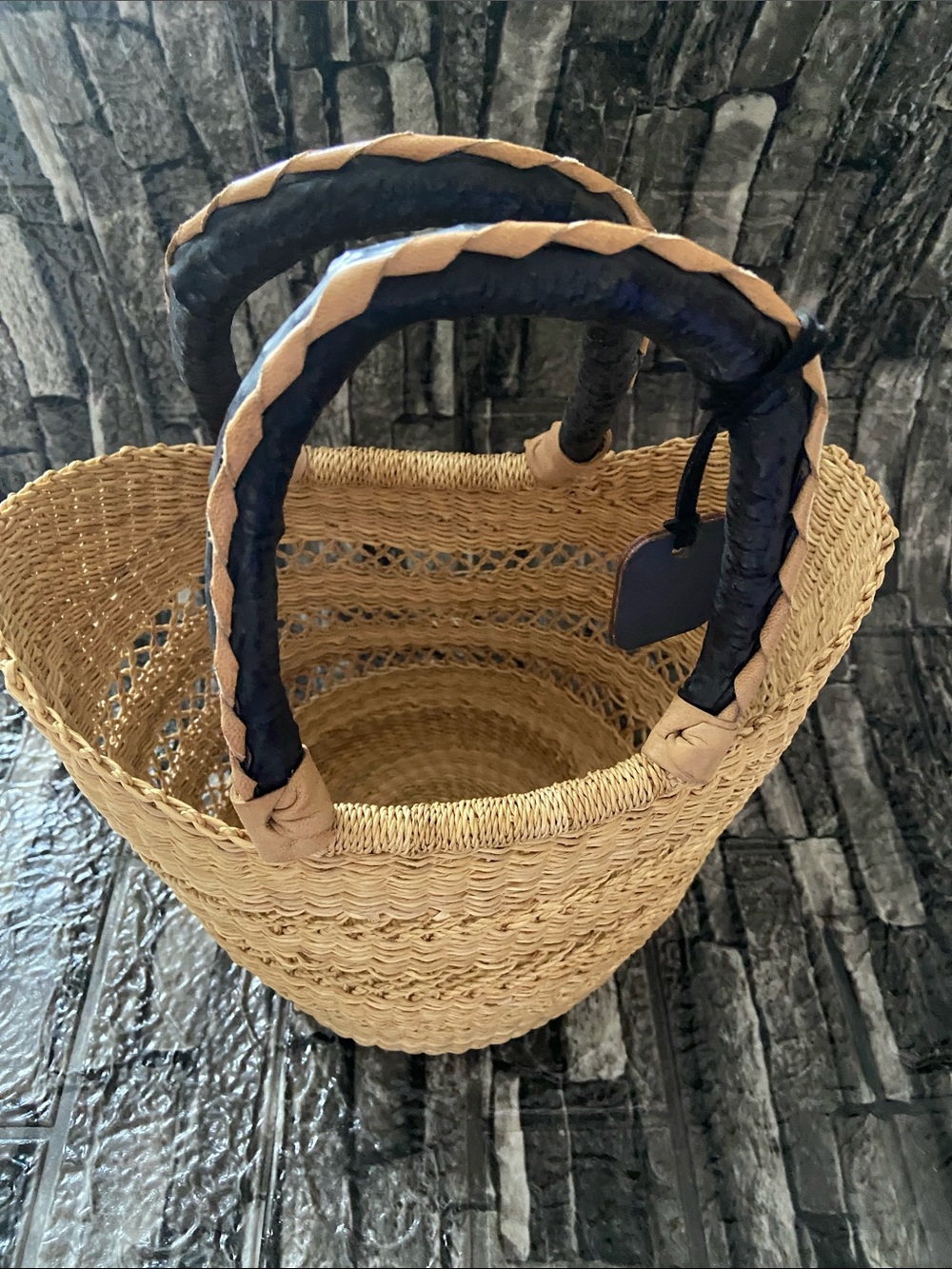 Big Blue Moma Basket Tote NWOT - Picture 2 of 8